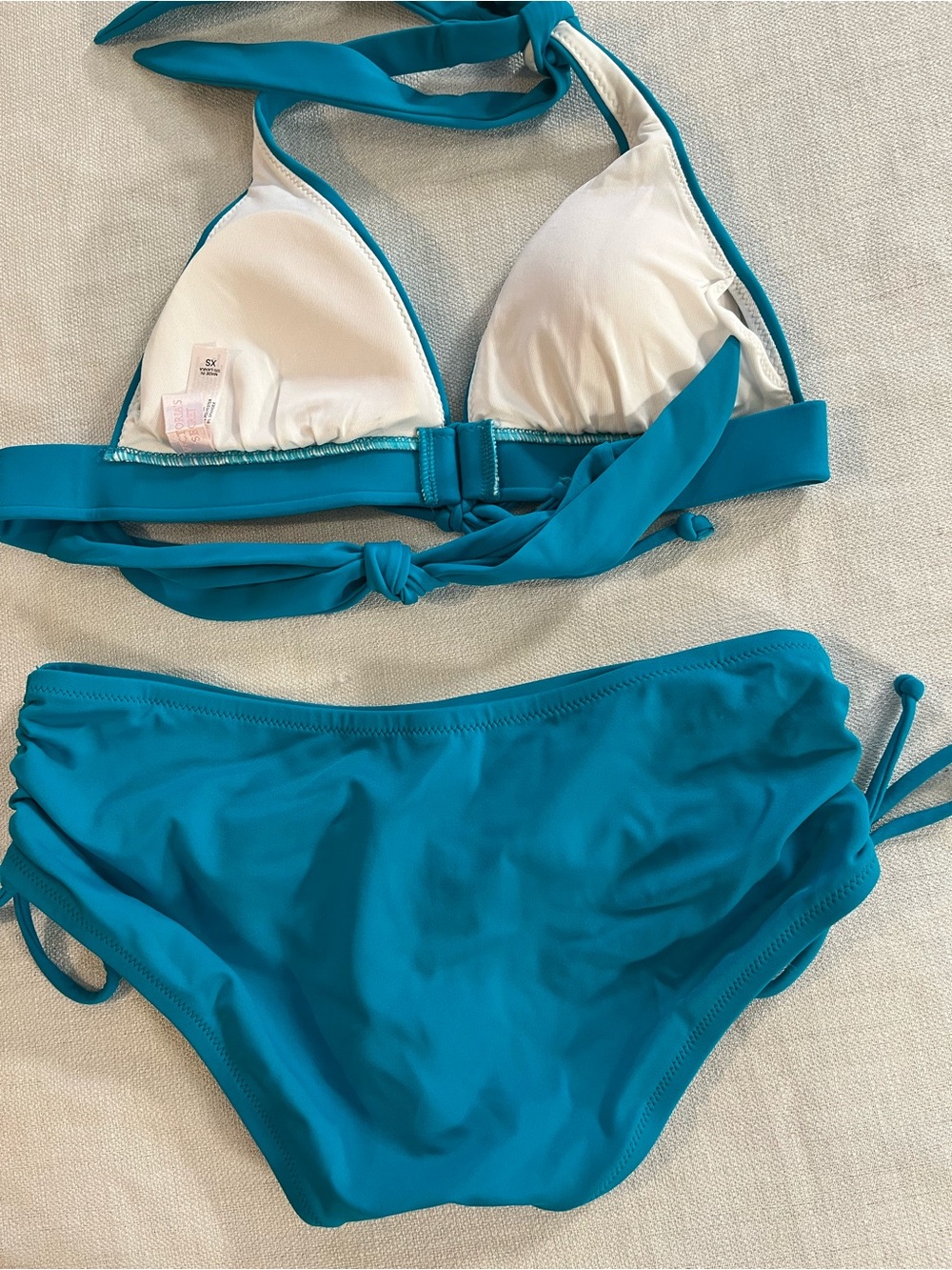 Victoria Secret Women’s Teal Two-Piece Swim Set Comfortable Halter Bikini XS New - Picture 2 of 8